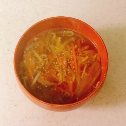 夢シニアさん♡寒い日にはガーリックバター味噌スープの味つけとても美味しいꕀෆˎˊ˗いつも素敵なレシピをありがとうございます♡(  _ _)♡
